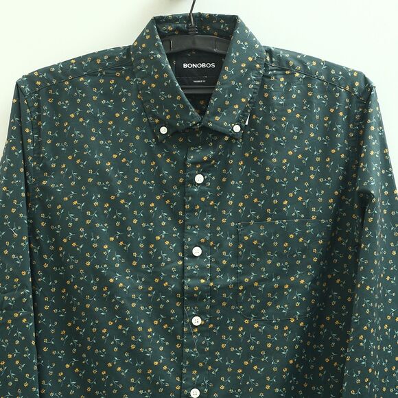 BONOBOS Everyday Men's Shirt Floral Printed Long Sleeve Tailored Fit M 283379 - Picture 7 of 11